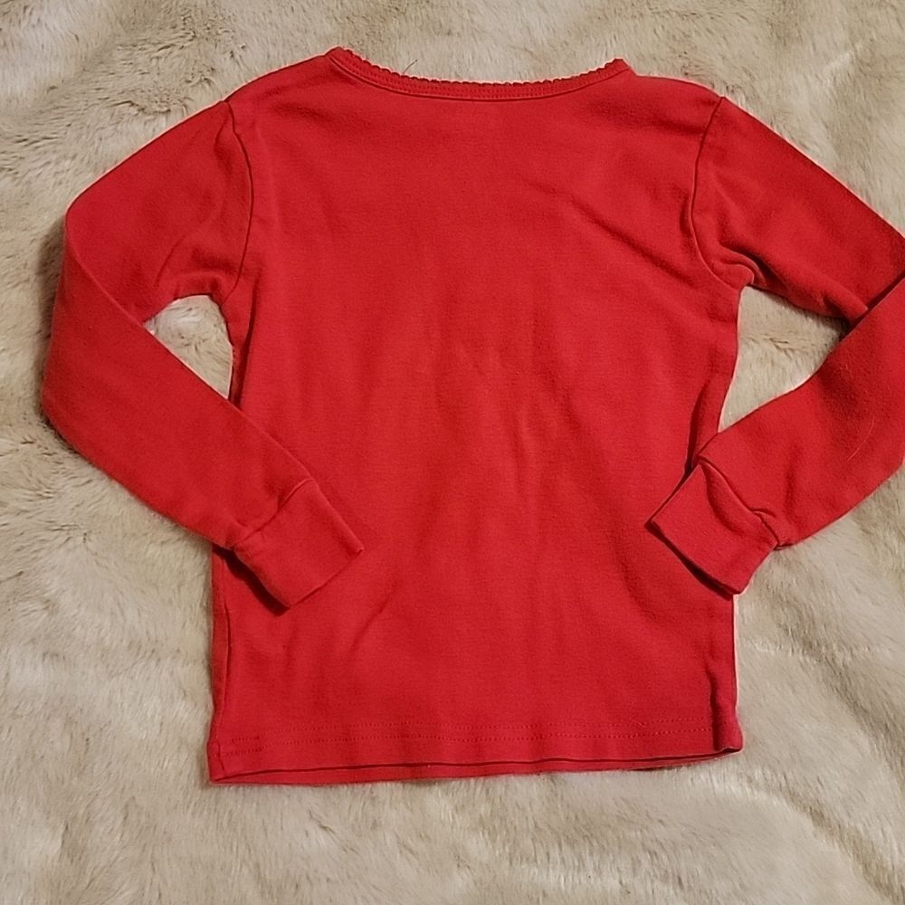 GIRL'S CARTER'S 2-PIECE RED AND GRAY SNOWMEN PAJAMAS, SIZE 4T - Picture 5 of 8